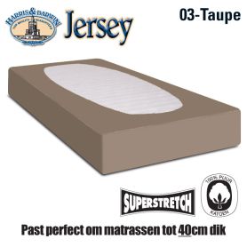 Jersey hoeslaken taupe 1-persoons